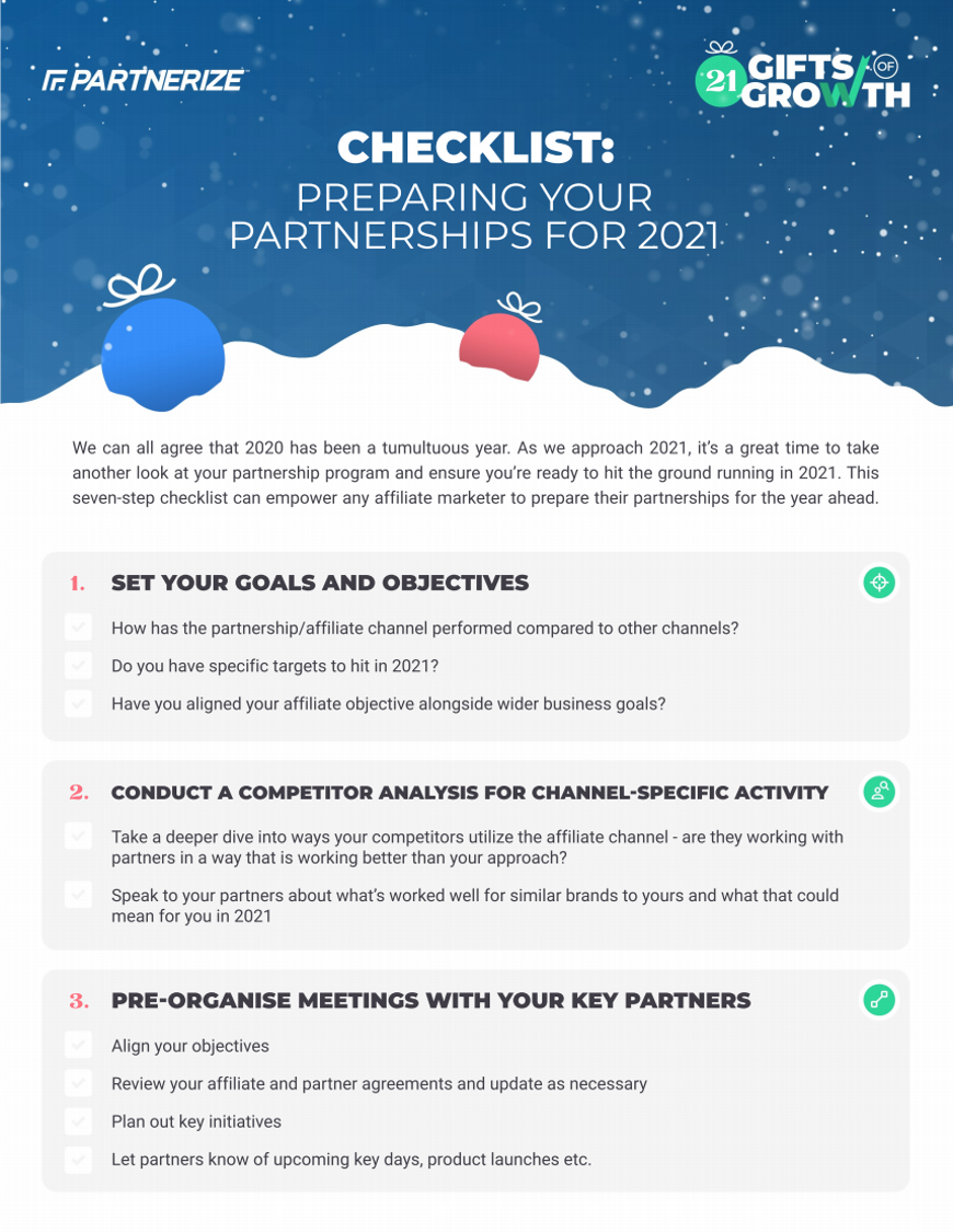 Partnerize Checklist Preparing Your Partnerships for 2021 21 Gifts